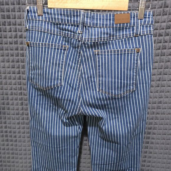 JudyBlue Pinstripe Super Flare Bellbottom Jeans Sz9 29x30 Retro 70s Hippie Rock - Picture 9 of 16